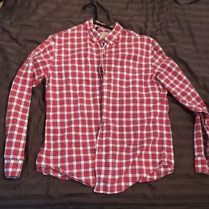 Red/white/blue J Crew checkered shirt